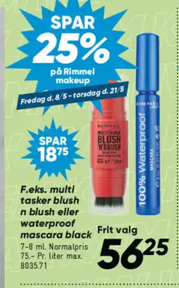 Bilka F.eks. multi tasker blush n blush eller waterproof mascara black tilbud