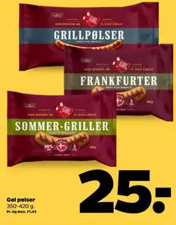 Netto GØL Pølser tilbud