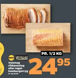 Netto Velsmag ribbenssteg eller røget hamburgerryg tilbud