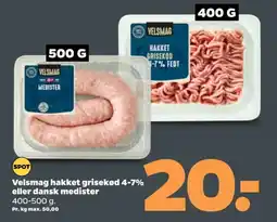 Netto VELSMAG Hakket grisekød 4-7% eller dansk medister tilbud