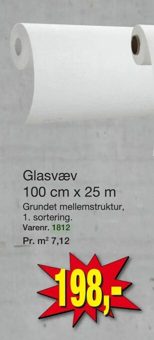 Glasvæv 100 cm x 25 m