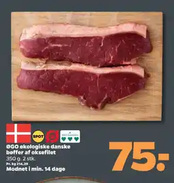 Netto ØGO Økologiske danske bøffer af oksefilet tilbud