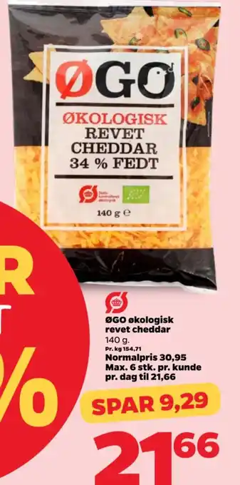 Netto ØGO Økologisk revet cheddar tilbud