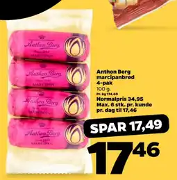 Netto ANTHON BERG Marcipanbrød 4-pak tilbud