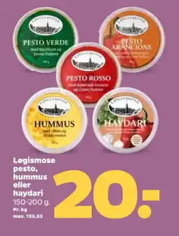 Netto LØGISMOSE Pesto, hummus eller haydari tilbud