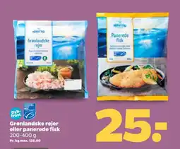 Netto GRØNDLANDSKE Rejer eller panerede fisk tilbud