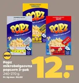 Netto POPZ Mikrobølgeovns popcorn 3-pak tilbud