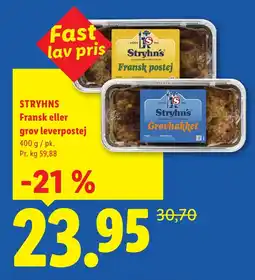 Lidl STRYHNS Fransk eller grov leverpostej tilbud