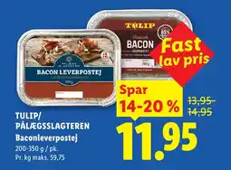 Lidl TULIP/ PÅLÆGSSLAGTEREN Baconleverpostej tilbud
