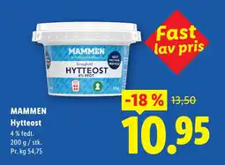 Lidl MAMMEN Hytteost tilbud