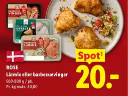 Lidl ROSE Lårmix eller barbecuevinger tilbud