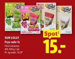 Lidl SUN LOLLY Frys-selv-is tilbud