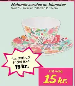 Hi five Melamin service m. blomster tilbud
