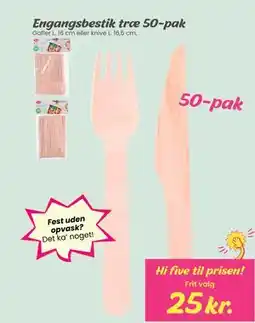 Hi five Engangsbestik træ 50-pak tilbud