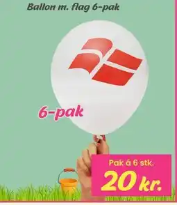 Hi five Ballon m. flag 6-pak tilbud