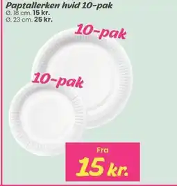 Hi five Paptallerken hvid 10-pak tilbud