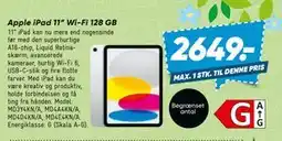 Bilka Apple iPad 11” Wi-Fi 128 GB tilbud