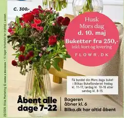 Bilka Håndbundet buket med 6 bundter blomster og grønt tilbud