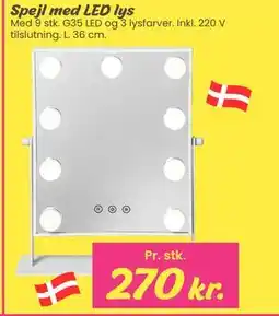Hi five Spejl med LED lys tilbud