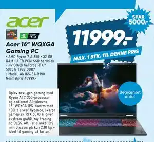 Bilka Acer 16” WQXGA Gaming PC tilbud