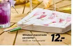 Bilka Windsor mønstrede servietter tilbud