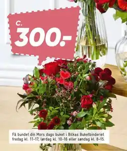 Bilka Håndbundet buket med 6 bundter blomster og grønt tilbud