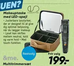 Bilka Makeuptaske med LED-spejl tilbud