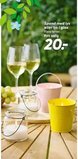 Bilka Spand med lys eller lys i glas tilbud