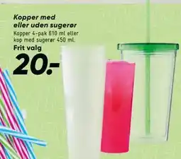 Bilka Kopper med eller uden sugerør tilbud