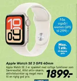 Bilka Apple Watch SE 3 GPS 40mm tilbud