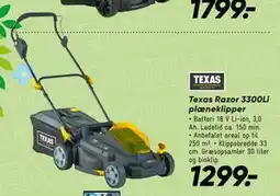 Bilka Texas Razor 3300Li plæneklipper tilbud