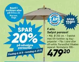 Bilka Sølyst parasol tilbud