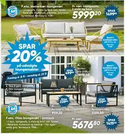 Bilka SPAR 20% på udvalgte loungemøbler tilbud