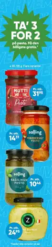 Bilka TA’ 3 FOR 2 på pesto tilbud