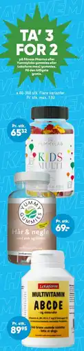 Bilka TA’ 3 FOR 2 på Fitness Pharma eller Yummylabs gummies eller Lekaform maxi/gummies tilbud
