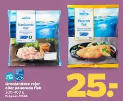 Netto Grønlandske rejer eller panerede fisk tilbud