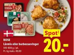 Lidl ROSE Lårmix eller barbecuevinger. 500-800 g tilbud
