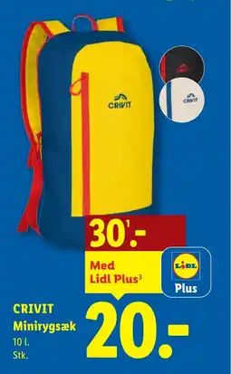 Lidl CRIVIT Minirygsæk tilbud