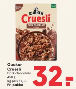 SPAR Quaker Cruesli Dark Chocolate tilbud