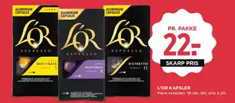 MENY L'OR Espresso kapsler tilbud
