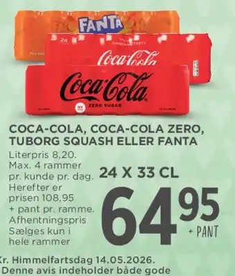 Coca-Cola / Coca-Cola Zero / Tuborg Squash / Fanta (multipak)