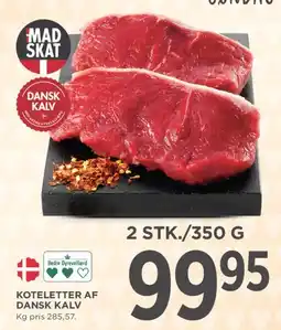 MENY Koteletter af dansk kalv (2 stk./350 g) tilbud