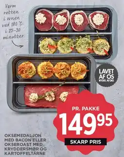 MENY Oksemedaljon med bacon / Oksevariant med kryddersmør tilbud