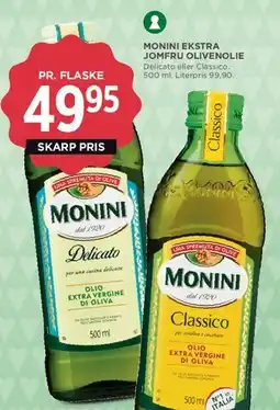 MENY Monini ekstra jomfru olivenolie tilbud