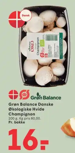 SPAR Grøn Balance Danske Økologiske Hvide Champignon tilbud