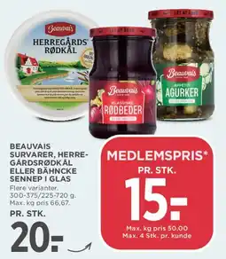 MENY Beauvais - rødbeder, agurker eller herregårds rødkål tilbud