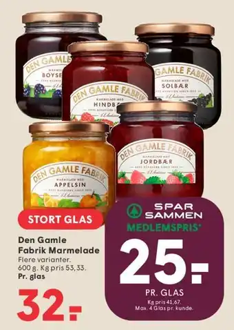 SPAR Den Gamle Fabrik Marmelade tilbud