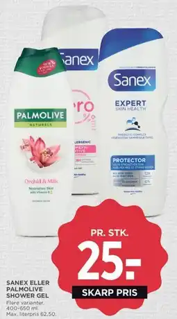 MENY Sanex eller Palmolive shower gel tilbud