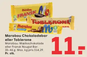 SPAR Marabou Chokoladebar eller Toblerone tilbud