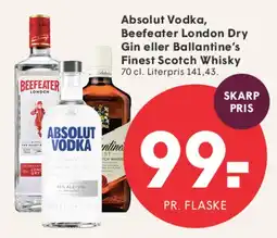 SPAR Absolut Vodka / Beefeater / Ballantine's tilbud